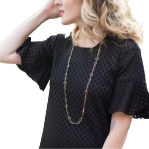 BANANA REPUBLIC Perforated Flutter Sleeve Top